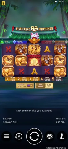 88 Fortunes écran principal