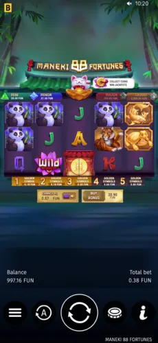 88 Fortunes réglage de mise